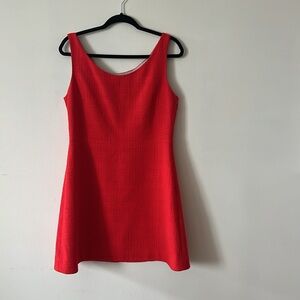 Red Sheath Mini Dress with Scoop Neck